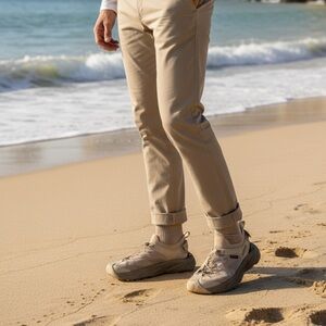 Hoka One Hopara 2 Sandals Men 9.5 Beige Hiking Athletic Trail Khaki Outdoor